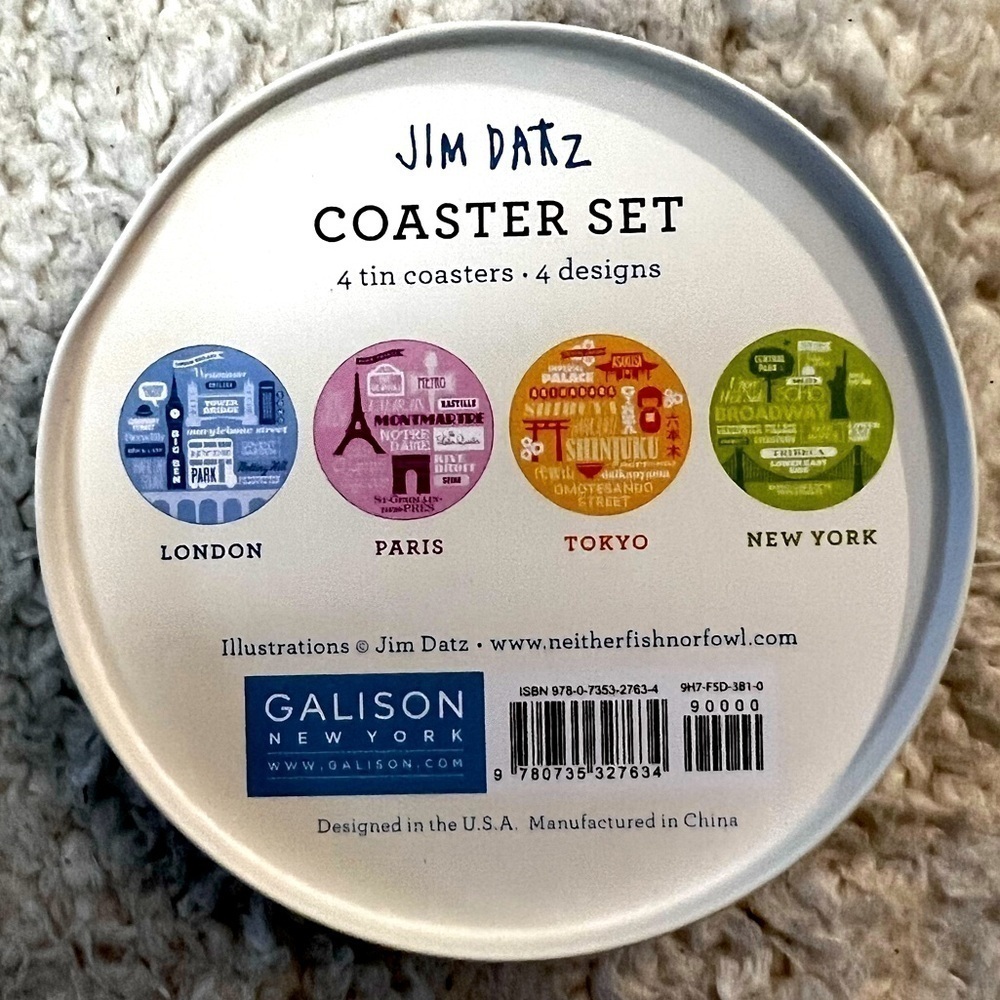 Galison Jim Datz Places to Go Coaster Set with City Designs - Picture 2 of 6